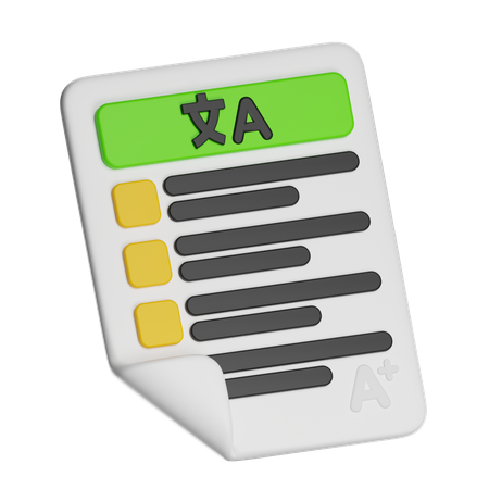 Language Score  3D Icon