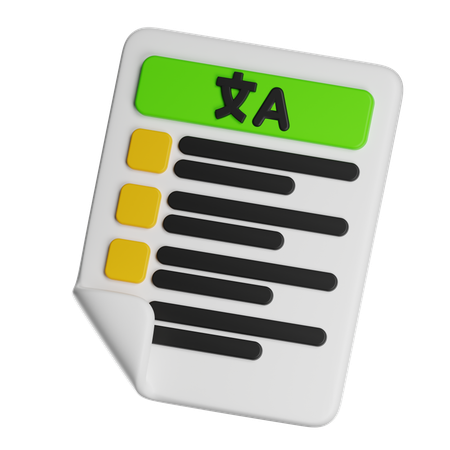 Language Test  3D Icon