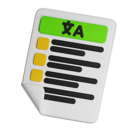 Language Test  3D Icon
