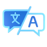 3d language translation logo