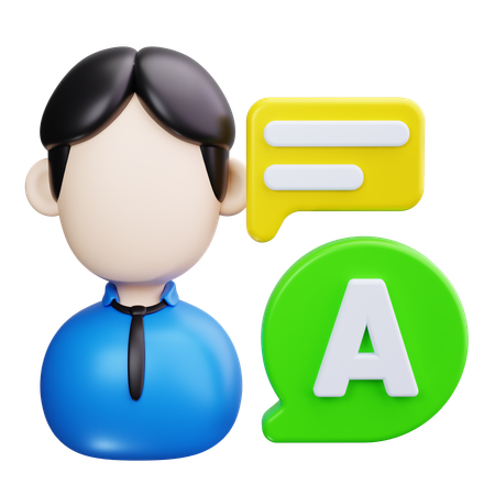 言語  3D Icon