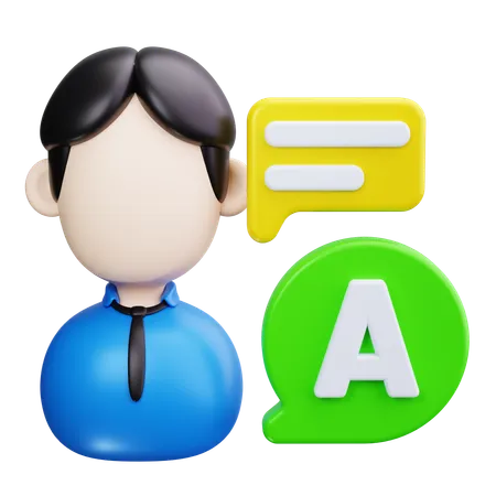 言語  3D Icon