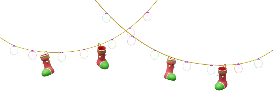 Lantern Garland  3D Illustration