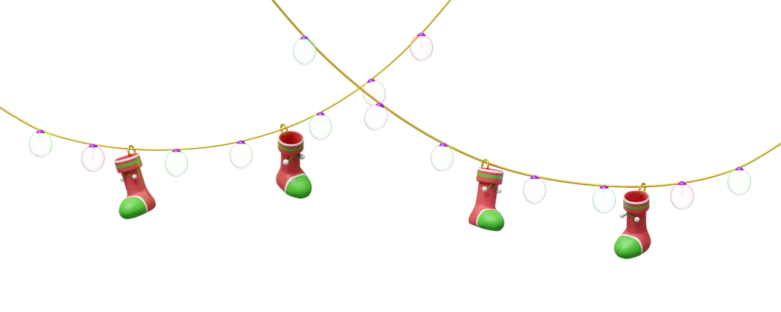 Lantern Garland  3D Illustration