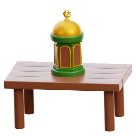 Lantern On Table  3D Icon