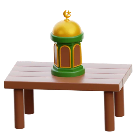 Lantern On Table  3D Icon