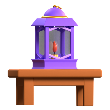 Lantern On Table  3D Icon