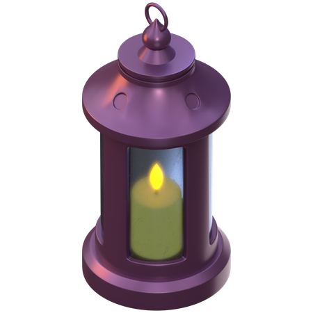 Lantern With Candle  3D Icon