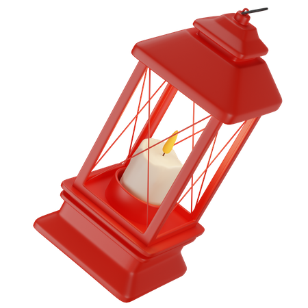 Lantern with candle 3D Illustration