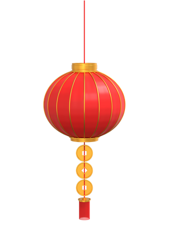 Lanterna do Ano Novo Chinês  3D Illustration