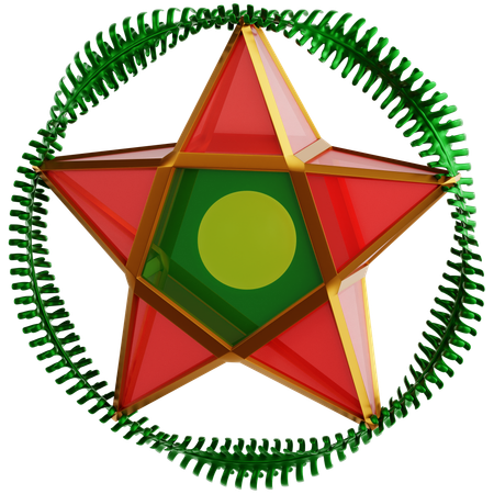 Lanterna em forma de estrela  3D Icon