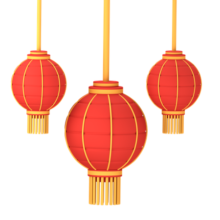 Lanternas Chinesas  3D Icon