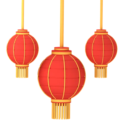 Lanternas Chinesas  3D Icon