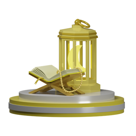 Lanterne islamique et coran  3D Icon
