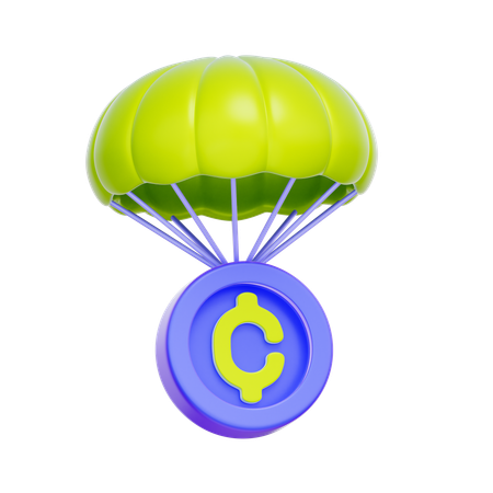 Lanzamiento aéreo de criptomonedas  3D Icon