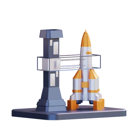 Lanzamiento de cohete  3D Illustration