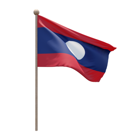 Laos fahnenmast  3D Icon