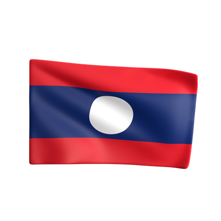 Laos Flag  3D Icon