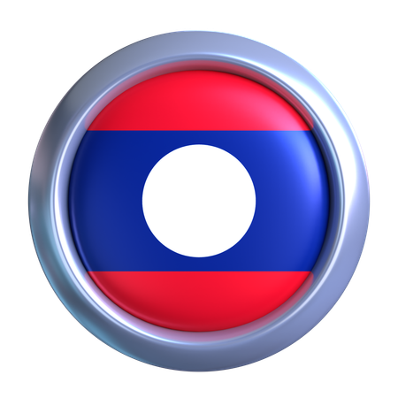 Laos Flag Emblem  3D Icon