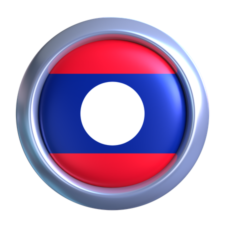 Laos Flag Emblem  3D Icon