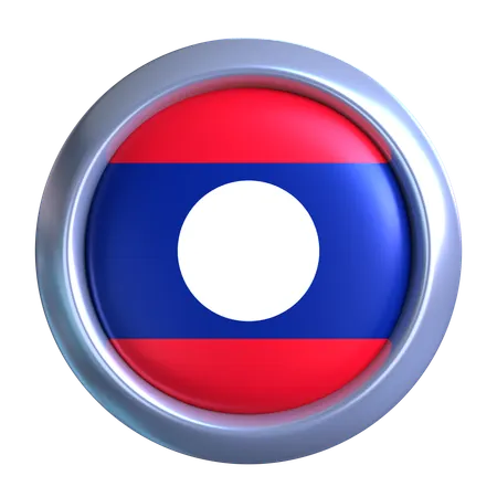 Laos Flag Emblem  3D Icon