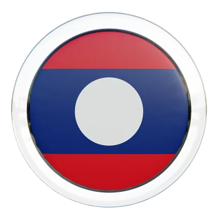 Laos Round Flag  3D Icon