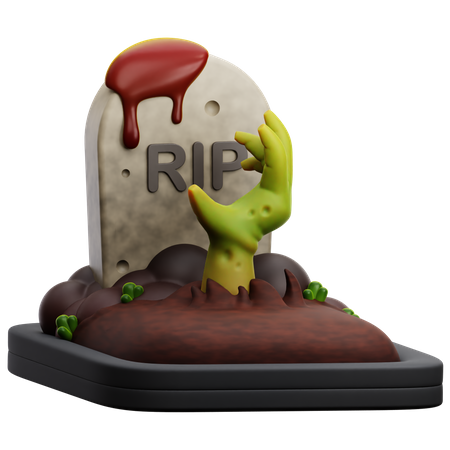 Lápida de mano zombie  3D Icon