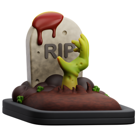 Lápide de mão zumbi  3D Icon