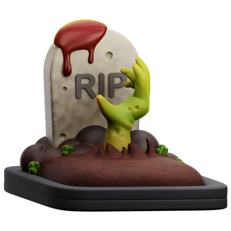 Lápide de mão zumbi  3D Icon