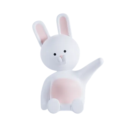 Lapin agitant la main  3D Illustration