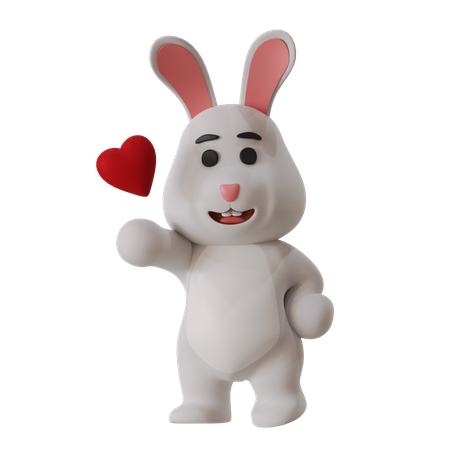 Amour de lapin  3D Illustration