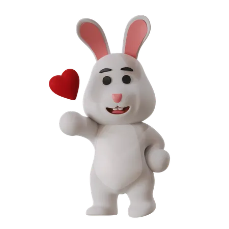 Amour de lapin  3D Illustration