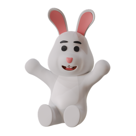 Lapin assis  3D Illustration