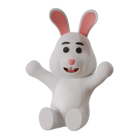 Lapin assis  3D Illustration