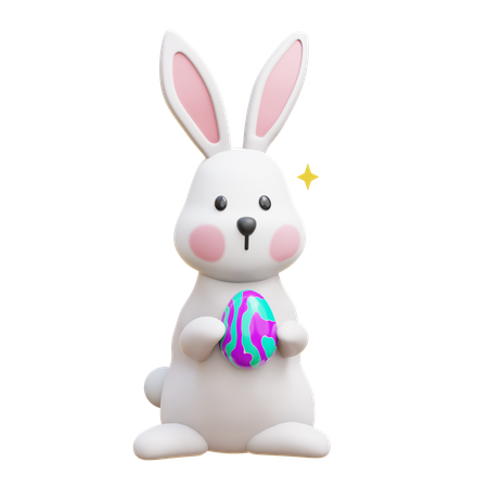 Lapin avec oeuf  3D Icon