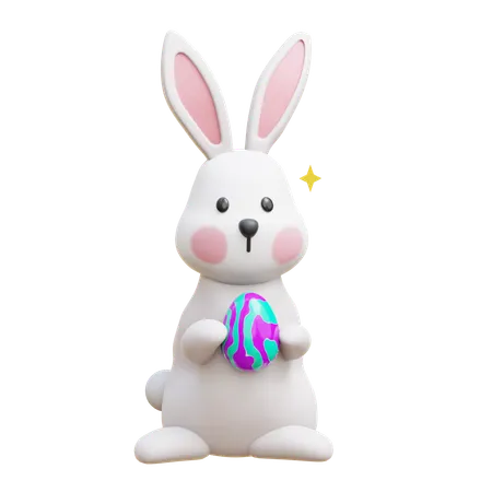 Lapin avec oeuf  3D Icon