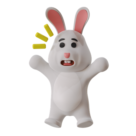 Lapin choqué  3D Illustration