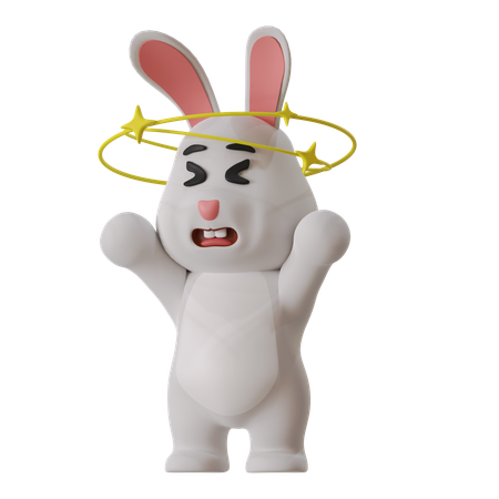 Lapin confus  3D Illustration