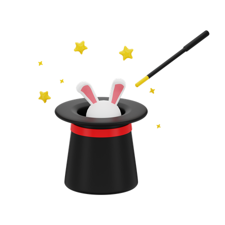 Lapin dans un chapeau  3D Icon