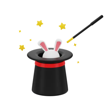 Lapin dans un chapeau  3D Icon