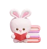 lapin mignon lisant un livre