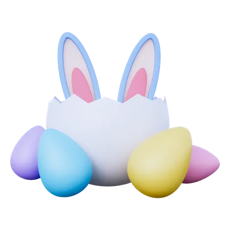 Oeuf de Pâques de lapin  3D Icon