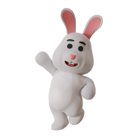 Lapin qui saute  3D Illustration