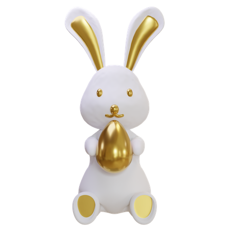 Lapin tenant un oeuf  3D Icon