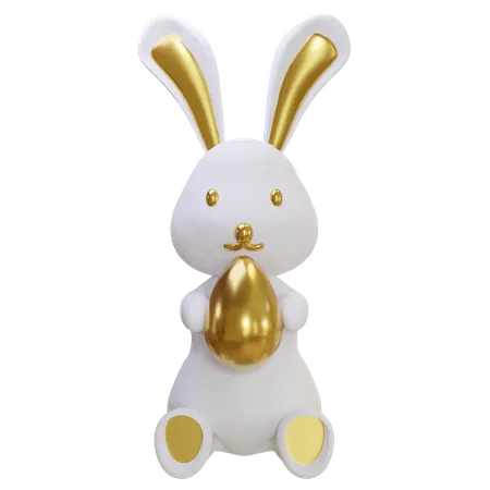 Lapin tenant un oeuf  3D Icon