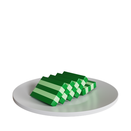 Lapis Cake On A Plate  3D Icon