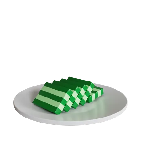 Lapis Cake On A Plate  3D Icon