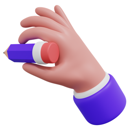 Mão segurando um lápis  3D Icon