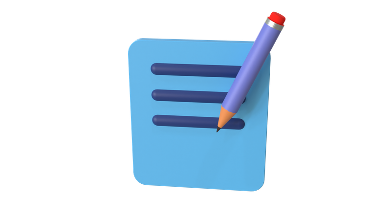 Lápis de notas  3D Icon