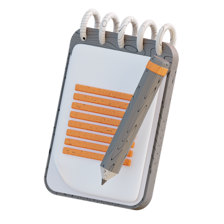 Lápis e caderno  3D Icon